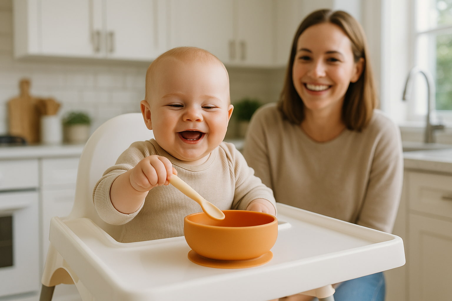 Baby Using Best Baby Feeding Sets to Prevent Choking - Find For Baby