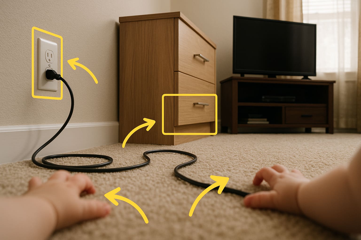 Parent Crawling on Floor to Babyproof (Baby’s-eye View) - Find for baby