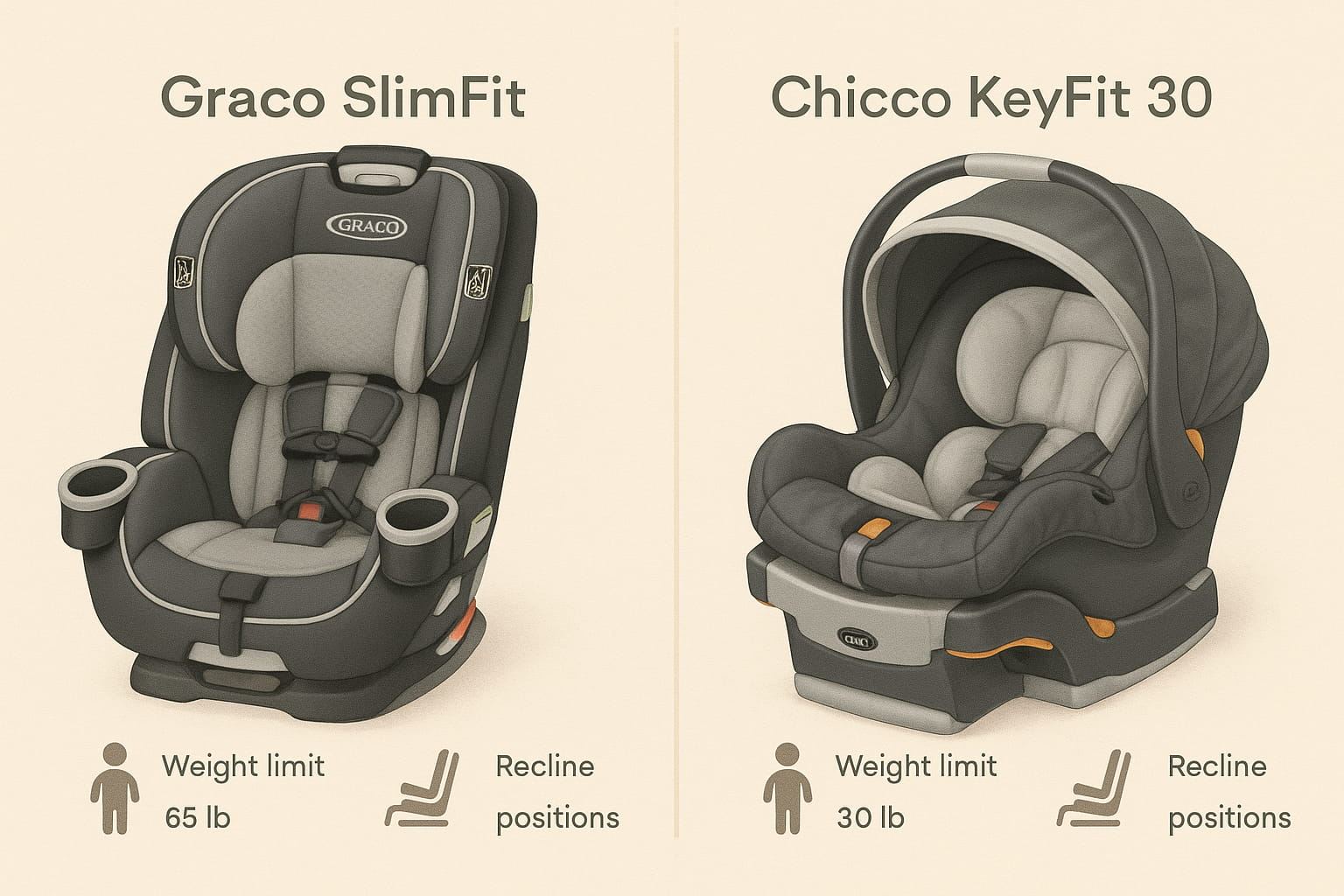 Chicco KeyFit 30 and Graco SlimFit budget car seat comparison - Find For Baby Chicco KeyFit 30 and Graco SlimFit budget car seat comparison - Find For Baby