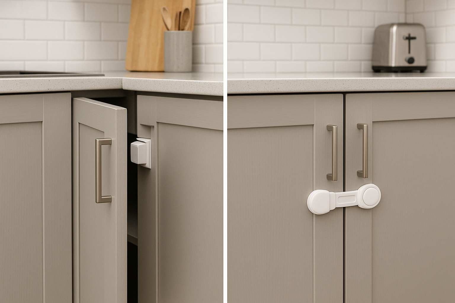 Comparing magnetic and adhesive cabinet safety locks for babyproofing - Find For Baby Comparing magnetic and adhesive cabinet safety locks for babyproofing - Find For Baby