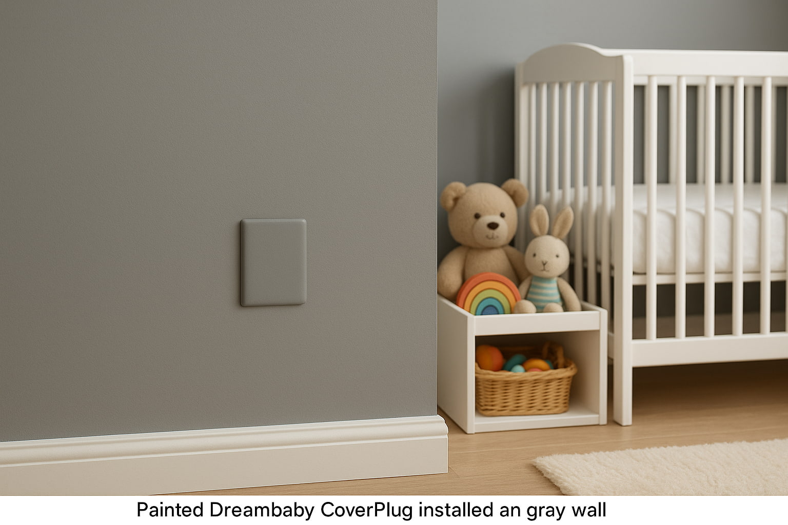 Dreambaby CoverPlug painted outlet cover blends into nursery wall - Find for Baby Dreambaby CoverPlug painted outlet cover blends into nursery wall - Find for Baby