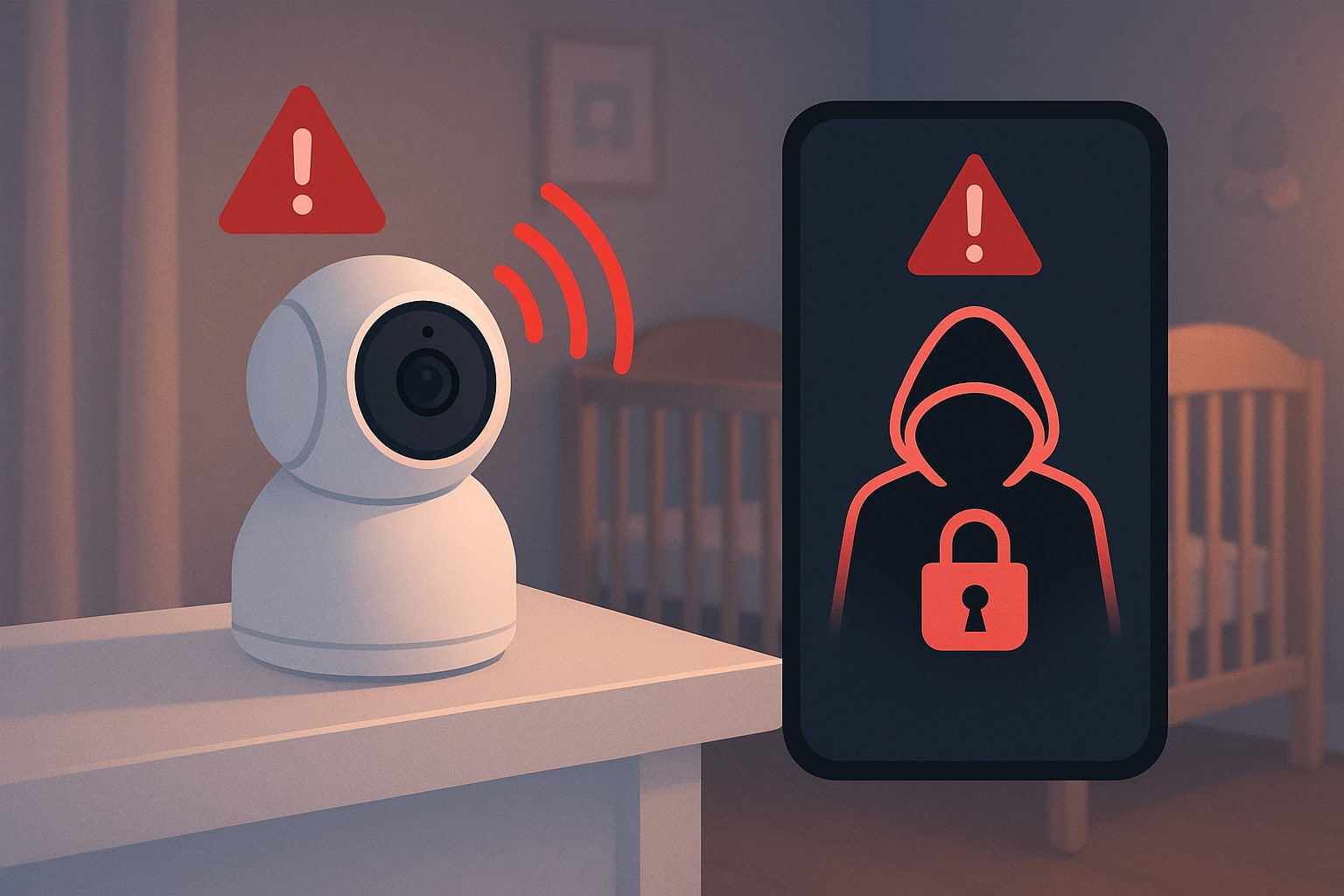 Parent securely viewing baby monitor feed on smartphone and parent unit - Find For Baby