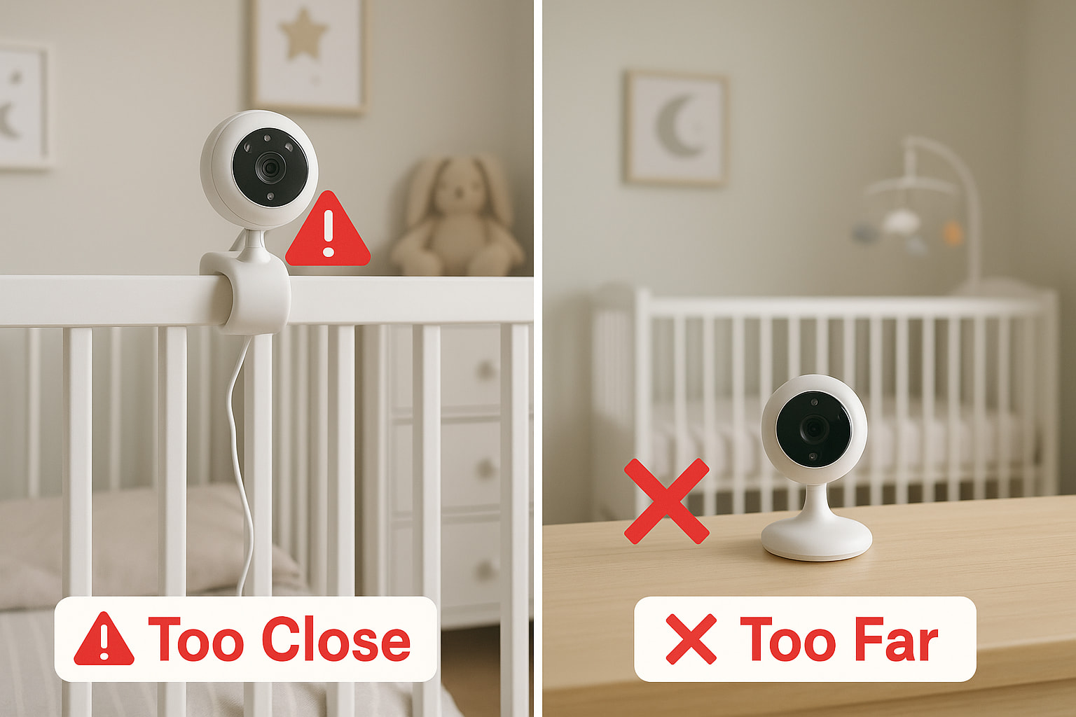 Safe baby monitor placement in a modern nursery setup - Find For Baby Safe baby monitor placement in a modern nursery setup - Find For Baby