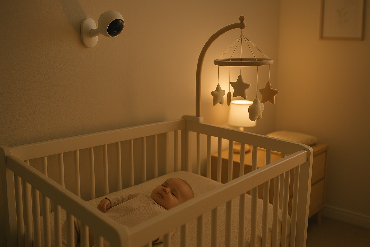Wall-mounted baby monitor placed 3 to 6 feet from crib for safe viewing - Find For Baby Wall-mounted baby monitor placed 3 to 6 feet from crib for safe viewing - Find For Baby
