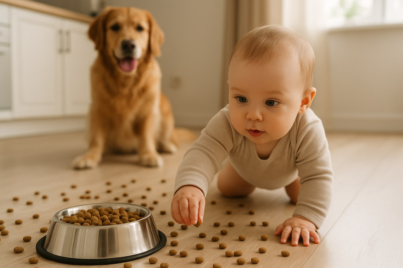 choking hazards for babies from scattered pet food - Find For Baby
