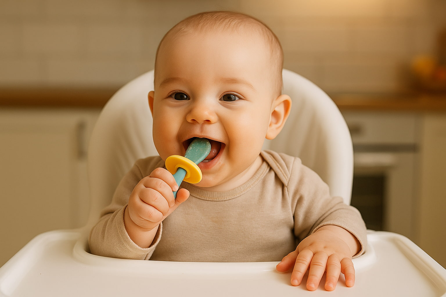 Baby Self-Feeding with NumNum Spoon (Choke Guard Visible) - Find For Baby Baby Self-Feeding with NumNum Spoon (Choke Guard Visible) - Find For Baby