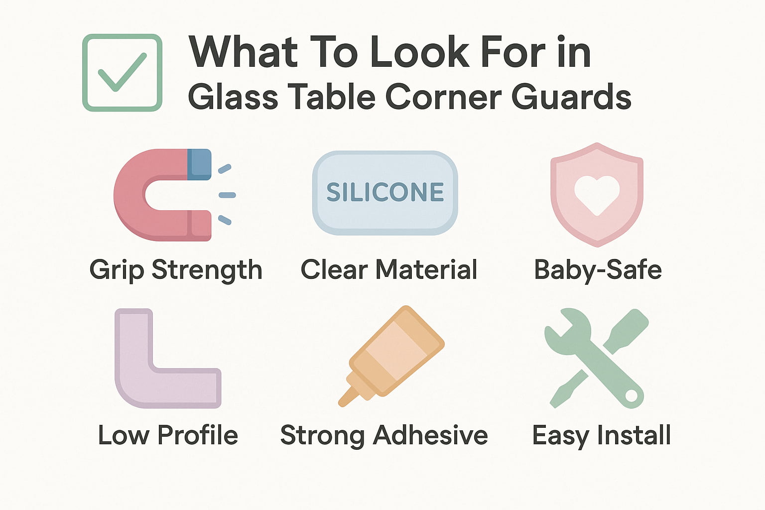 Checklist of features parents should look for in corner guards for glass tables - Find For Baby Checklist of features parents should look for in corner guards for glass tables - Find For Baby