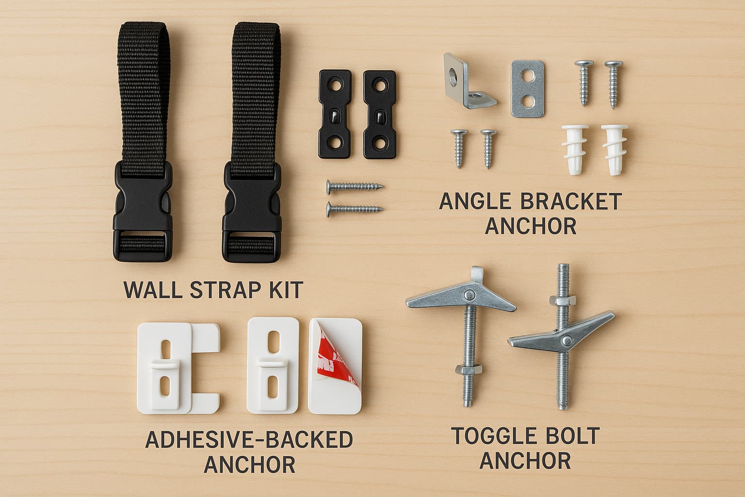 Common Types of Furniture Anchors Shown for Babyproofing Comparison - Find For Baby Common Types of Furniture Anchors Shown for Babyproofing Comparison - Find For Baby