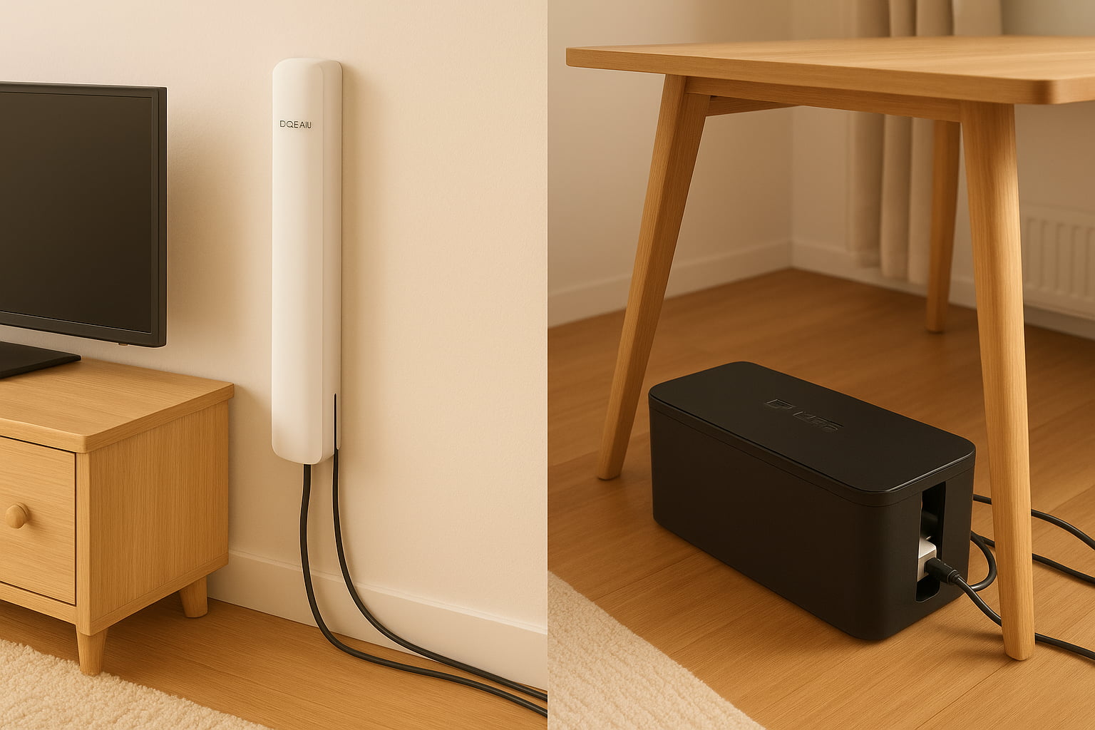 Cord covers vs power strip covers — visual comparison in safe home setup - Find For Baby