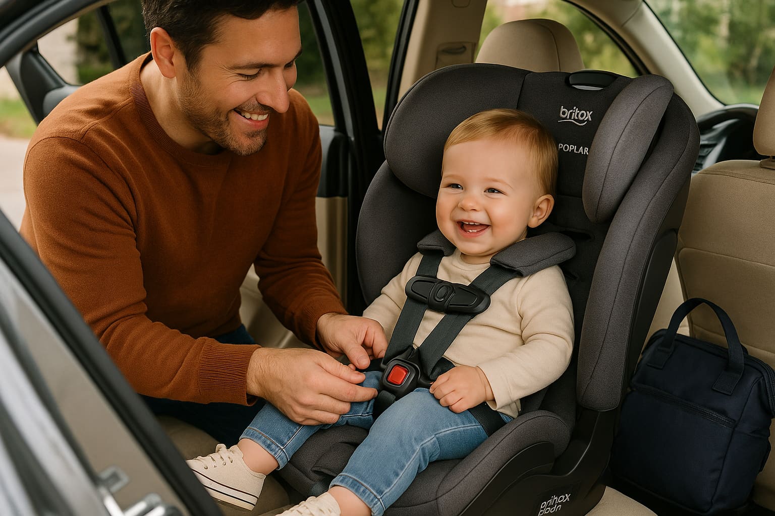 Parent using Britax Poplar Convertible Car Seat in daily routine - Find For Baby Parent using Britax Poplar Convertible Car Seat in daily routine - Find For Baby