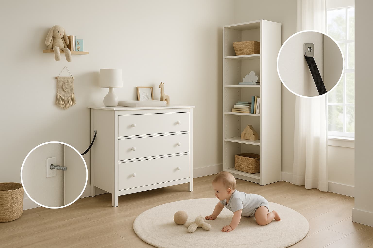 Safe Nursery Room With Anchor Furniture for Baby Safety - Find For Baby