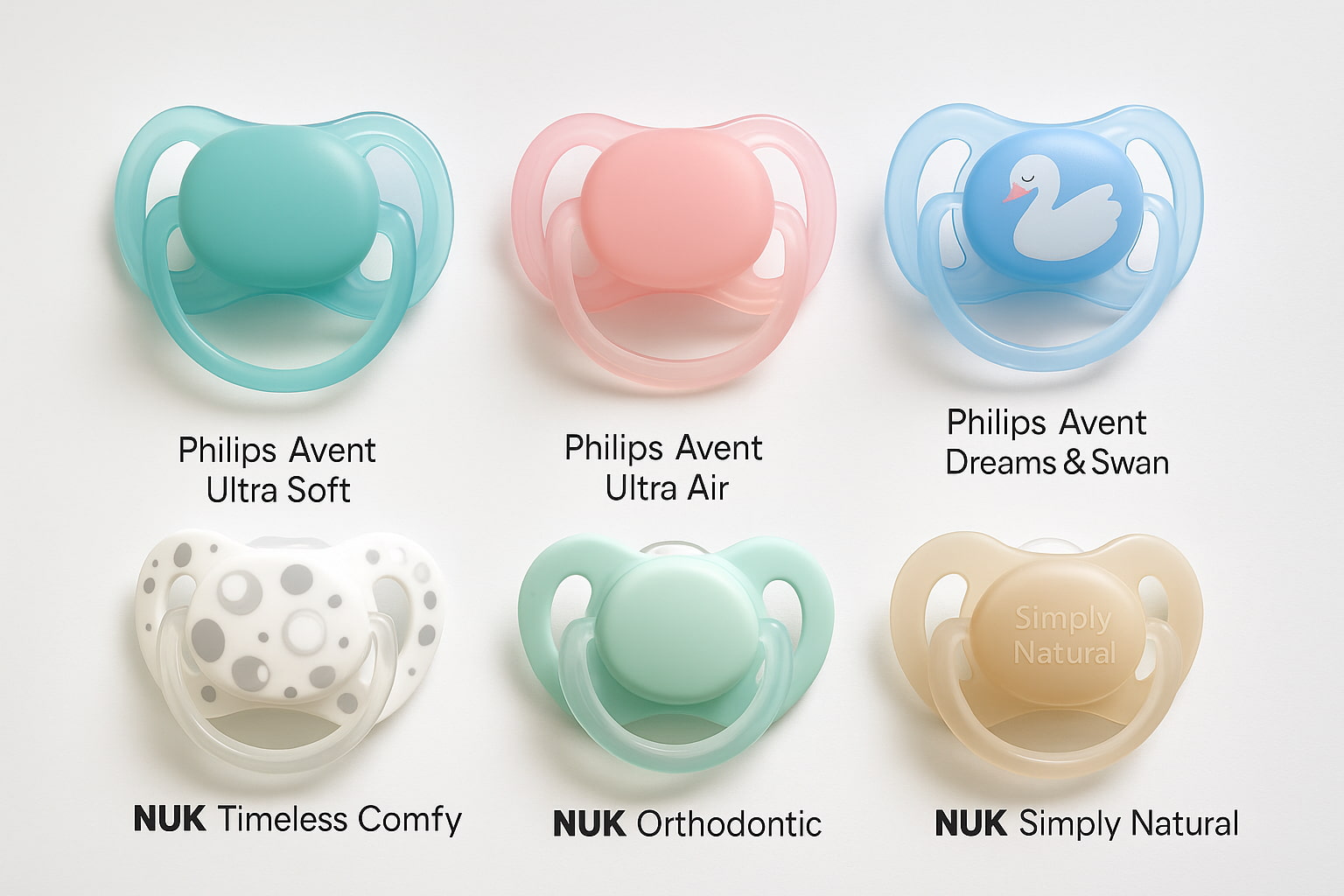 NUK vs Philips pacifier comparison – six top anti-choking pacifier models - Find For Baby