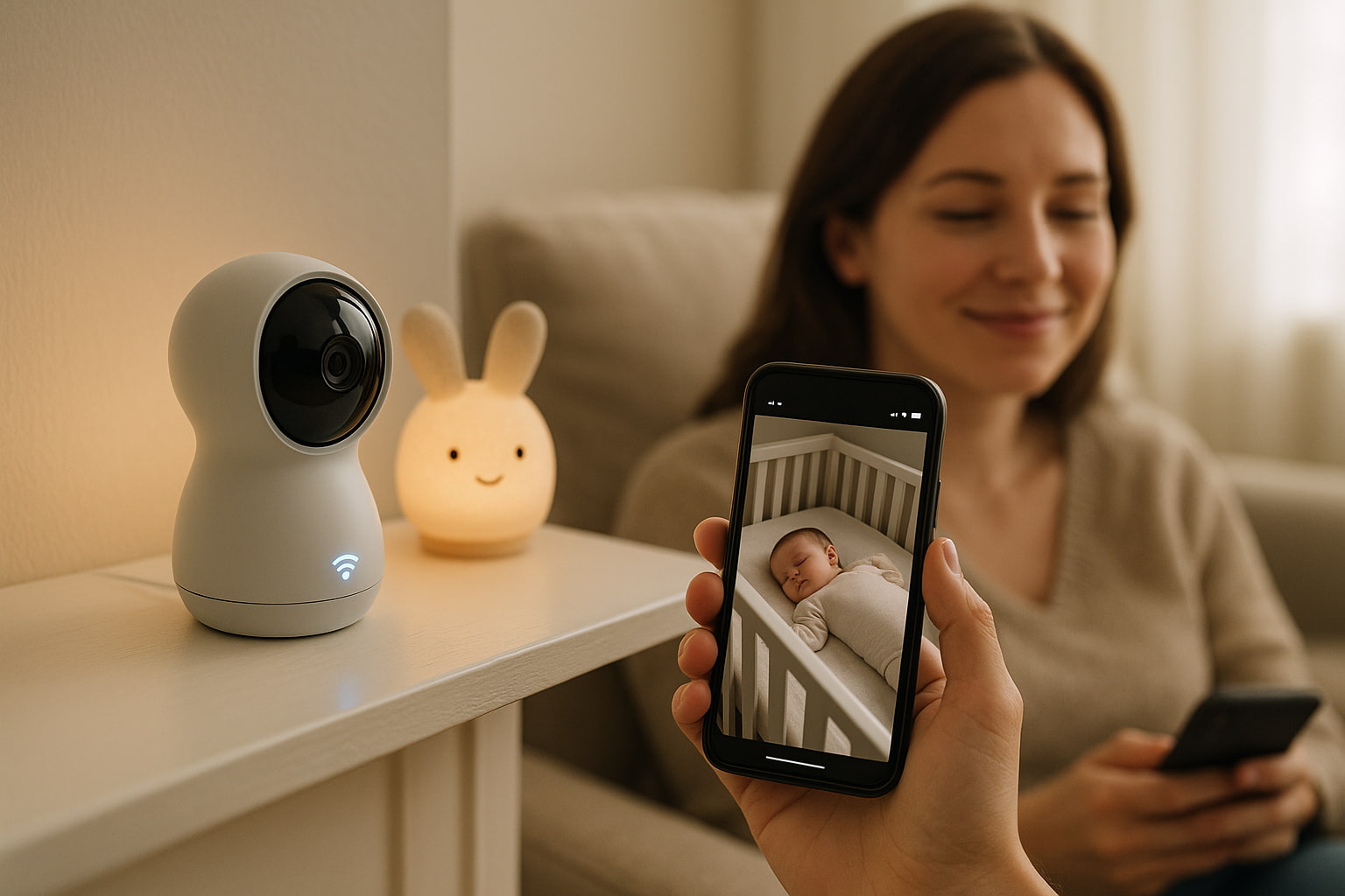 Non-wearable baby monitor camera with live video feed on parentโs phone - Find For Baby Non-wearable baby monitor camera with live video feed on parentโs phone - Find For Baby