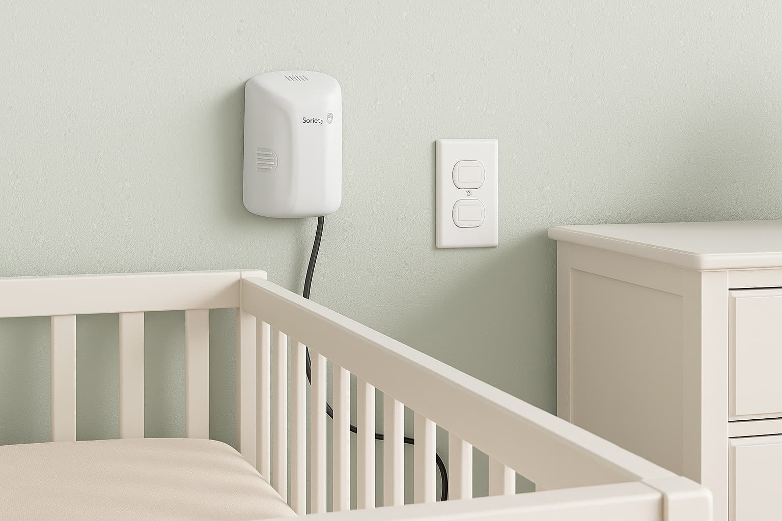 Nursery with Safety 1st and Mommy’s Helper outlet covers installed - Find For Baby