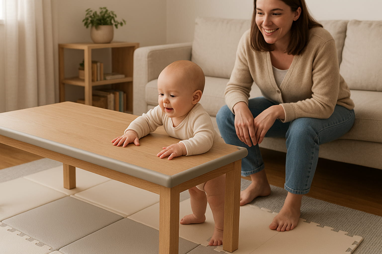 Silicone Edge Bumpers on Coffee Table for Baby Safety - Find For Baby Silicone Edge Bumpers on Coffee Table for Baby Safety - Find For Baby