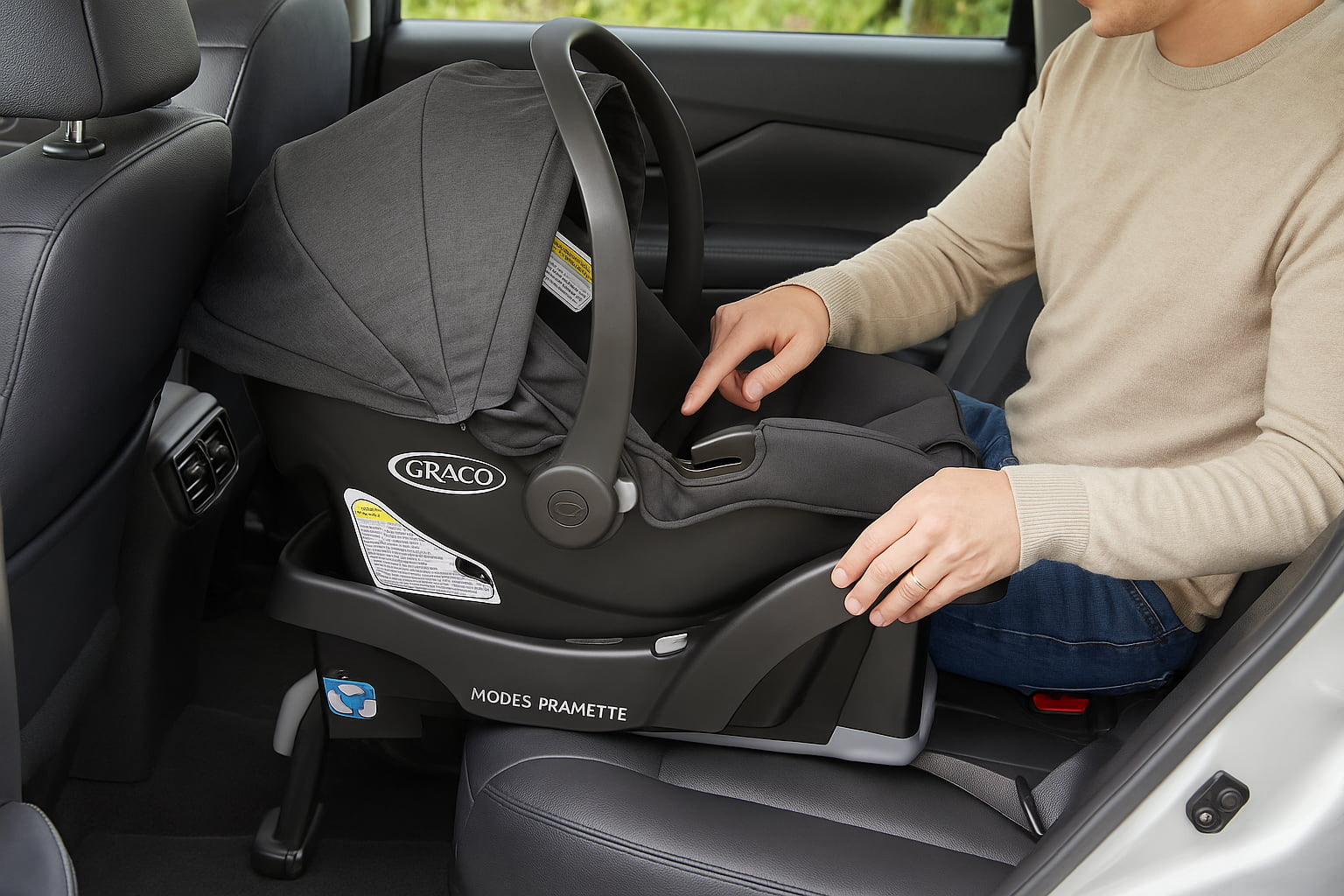 Installing Graco Modes Pramette infant car seat into base with LATCH system - Find For Baby Installing Graco Modes Pramette infant car seat into base with LATCH system - Find For Baby